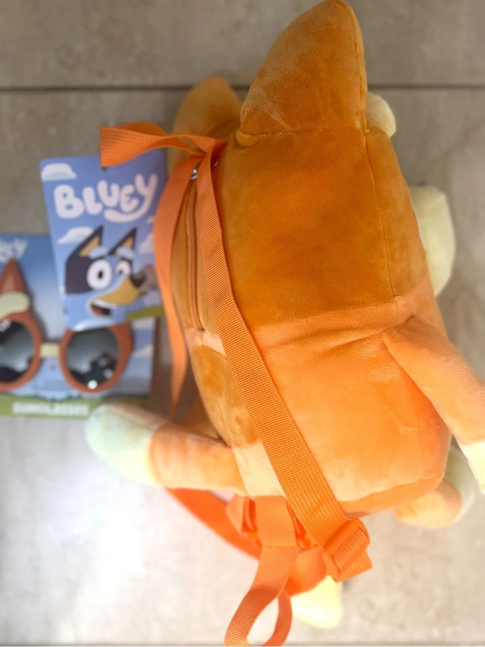 Bluey Bingo Plush Backpack, and Bingo Sunglasses